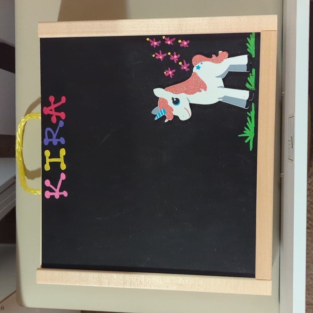 Unicorn Chalkboard with Colorful Letters